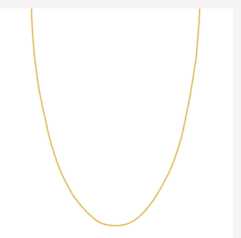 20” 14k yellow gold square wheat chain 1.25mm