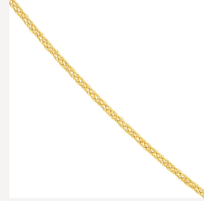 20” 14k yellow gold square wheat chain 1.25mm