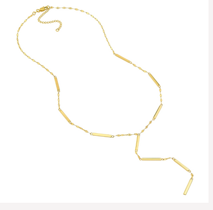 14K Yellow Gold Lariat & Forzentina Chain 18”
