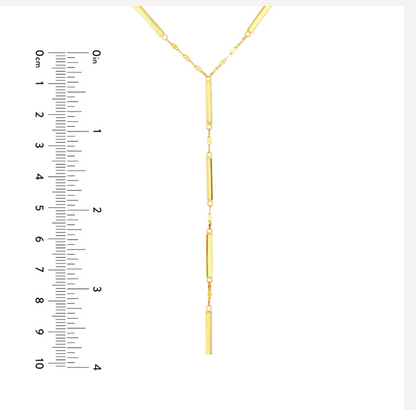 14K Yellow Gold Lariat & Forzentina Chain 18”