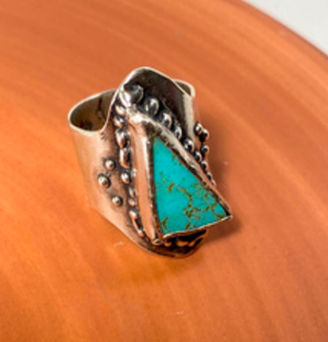 Sterling Silver Turquoise ring w/ ball details