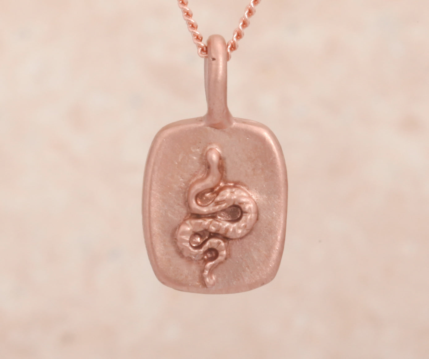 14k Rose Gold Serpent Tablet Pendant – The Fates