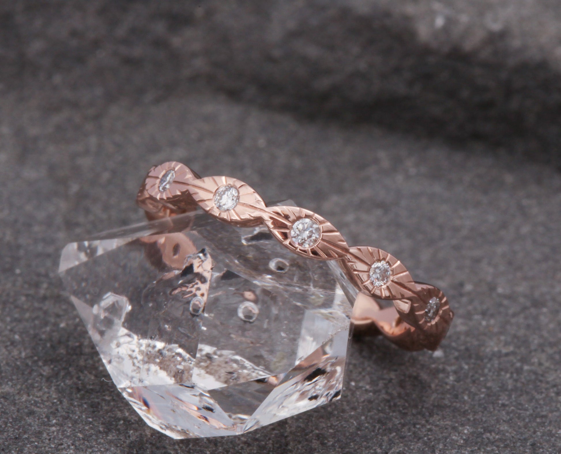 14k Rose Gold Lourdes Eye Eternity Band w/ Diamonds – The Fates